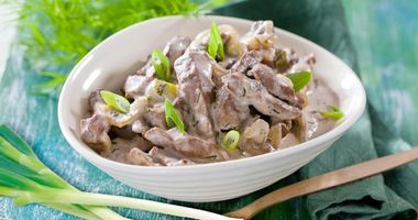 Рецепт Печени по строгановски с молоком