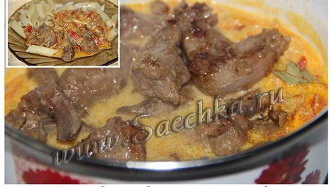 Рецепт печени в морковно-томатной подливе