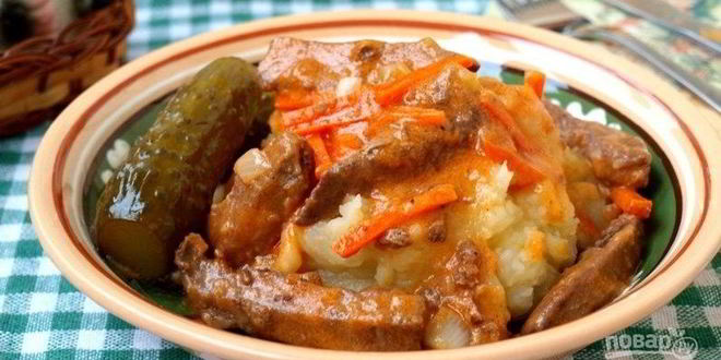 Рецепт Печени в томатном соусе