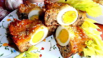 Рецепт Воскресного мясного кольца с печенью и грибами