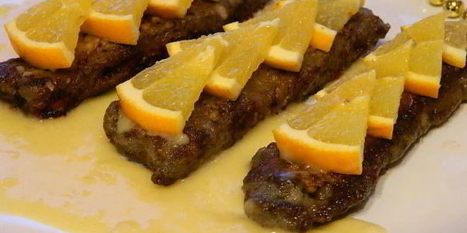 Рецепт Жареной печени с апельсинами