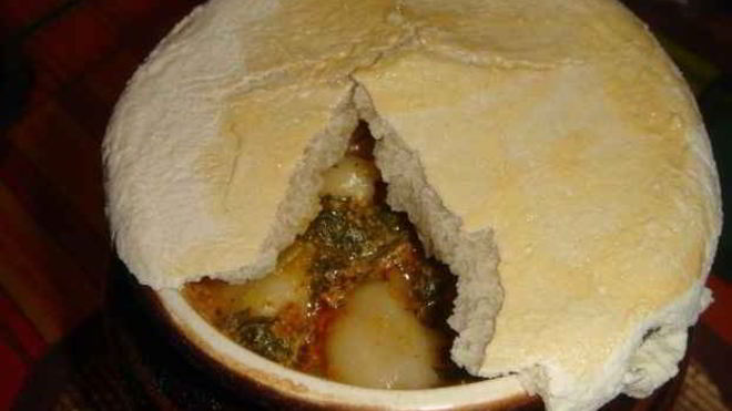 Рецепт пельменей в горшочках с печенью