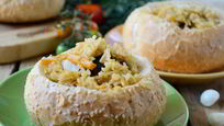 Рецепт Булочек, фаршированных пловом