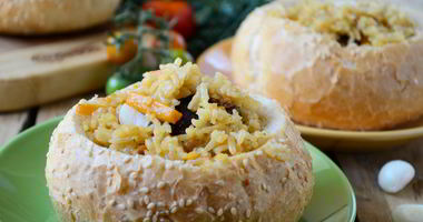 Рецепт Булочек, фаршированных пловом