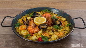 Рецепт Испанской паэльи с морепродуктами