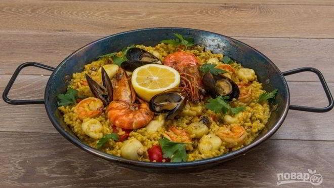 Рецепт испанской паэльи с морепродуктами