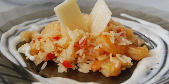 Рецепт Лимонной валенсийской паэльи с креветками