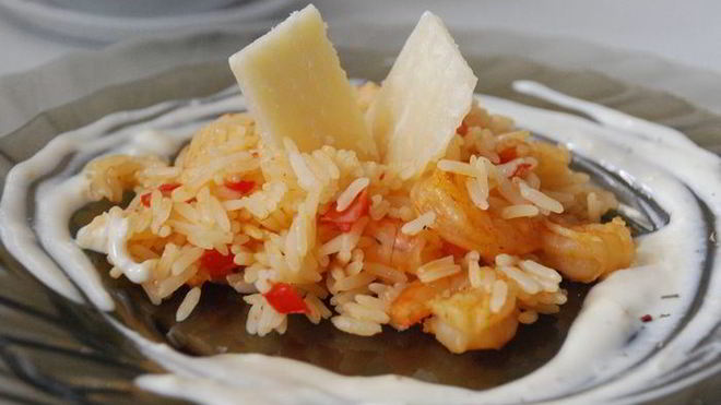 Рецепт лимонной валенсийской паэльи с креветками