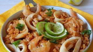 Рецепт Паэльи с кальмарами