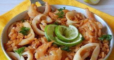 Рецепт Паэльи с кальмарами