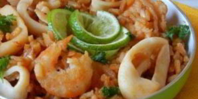 Рецепт паэльи с кальмарами