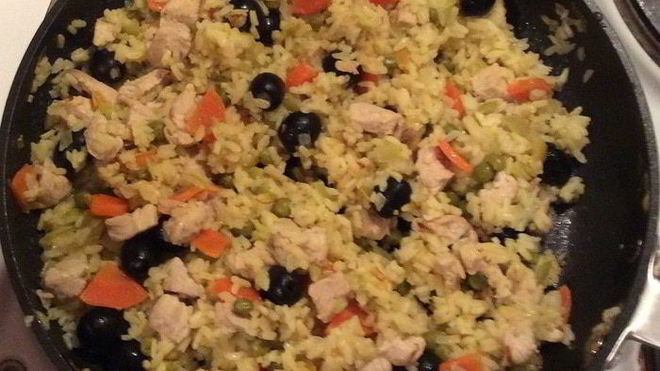 Рецепт паэльи с курицей и овощами