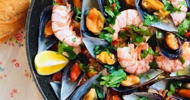 Рецепт Паэльи с морепродуктами