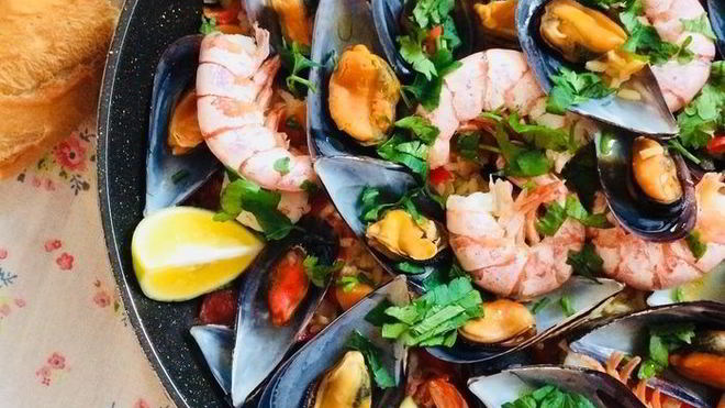 Рецепт Паэльи с морепродуктами