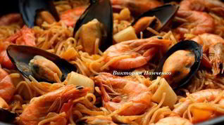 Рецепт Паэльи с пастой и морепродуктами Фидеуа
