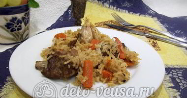 Рецепт Плова по-домашнему со свиными ребрами
