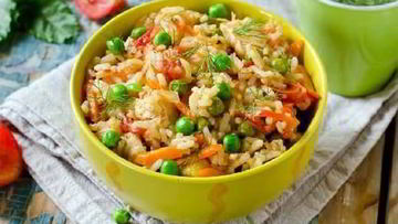 Рецепт Плова с томатами и с зеленым горошком