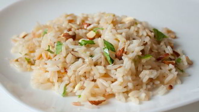 Рецепт рисового пилава с миндалем