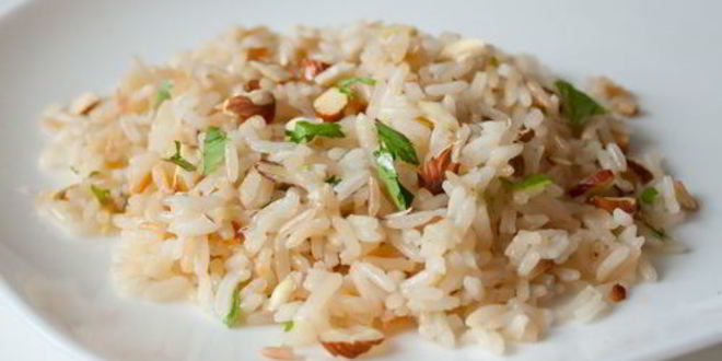 Рецепт рисового пилава с миндалем