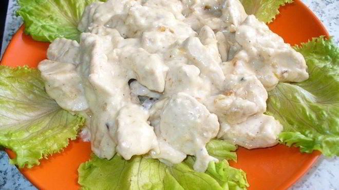 Рецепт фрикасе из курицы с сыром