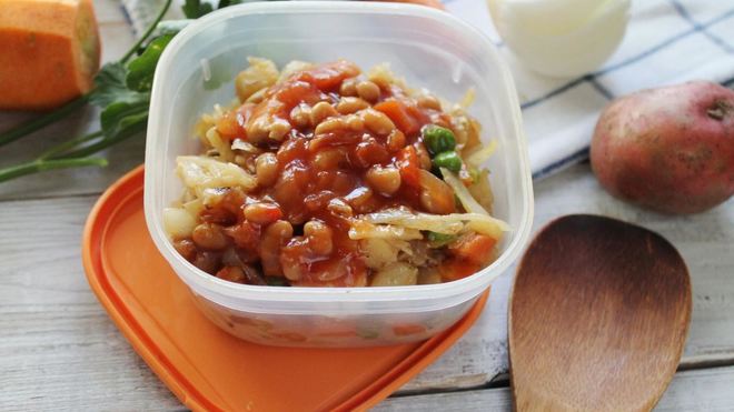 Рецепт овощного рагу без мяса с капустой и картошкой