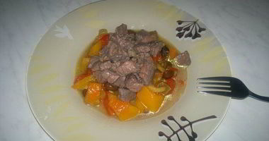 Рецепт Овощного рагу с опятами и говядина в ягодах черной смородины