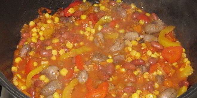 Рецепт рагу из куриных сердечек в мексиканском стиле