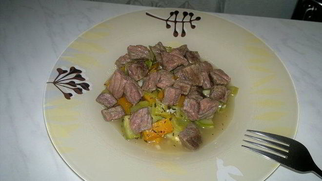 Рецепт рагу из молодых овощей и говядины