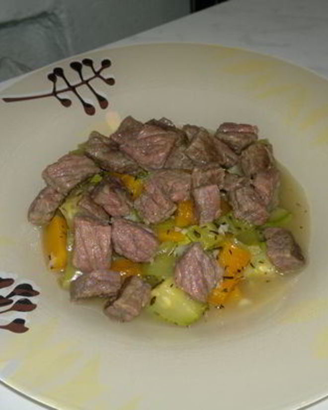 Рецепт рагу из молодых овощей и говядины