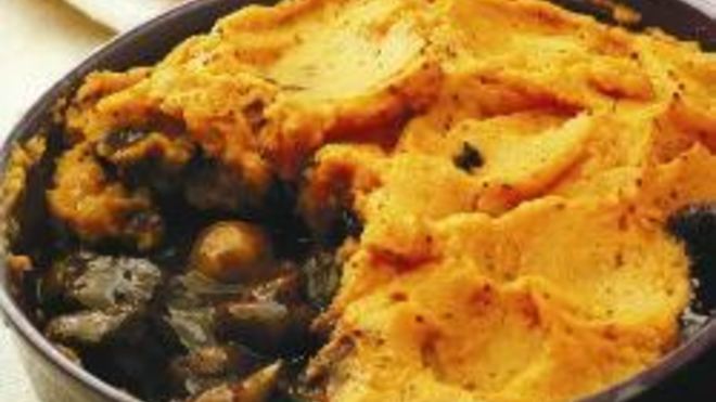 Рецепт рагу из оленины с пюре из сладкого картофеля