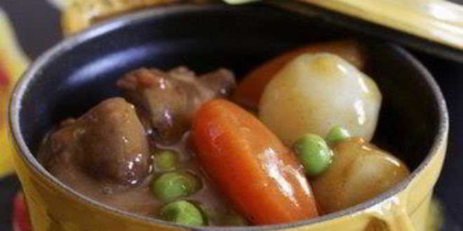 Рецепт Рождественского мясного рагу с зеленым горошком