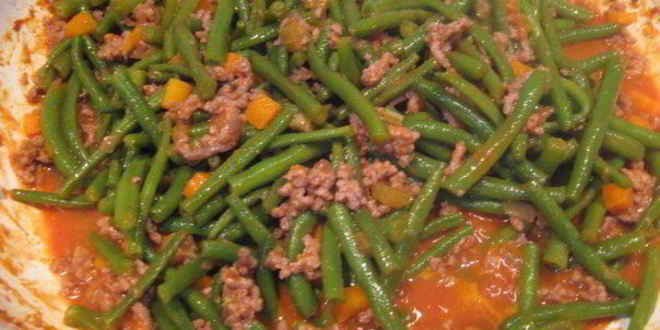 Рецепт стручковой фасоли с мясным рагу