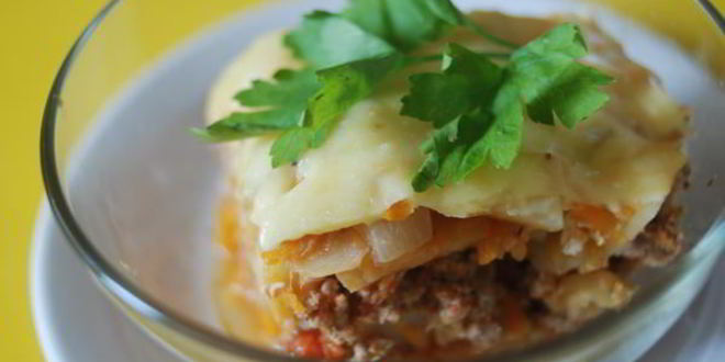 Рецепт запеченного овощного рагу с мясным фаршем