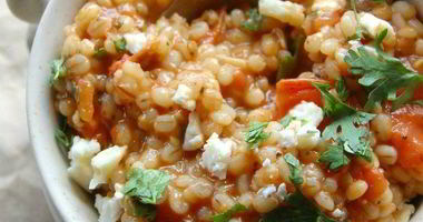 Рецепт Чесночно-томатного ризотто из перловки
