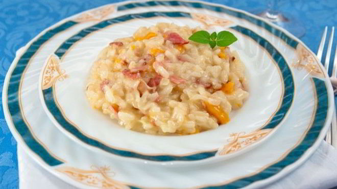 Рецепт ризотто с беконом и болгарским перцем