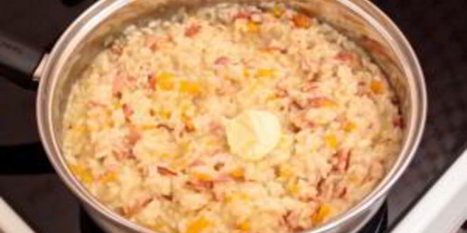 Рецепт ризотто с беконом и болгарским перцем