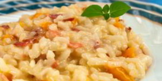 Рецепт ризотто с беконом и болгарским перцем