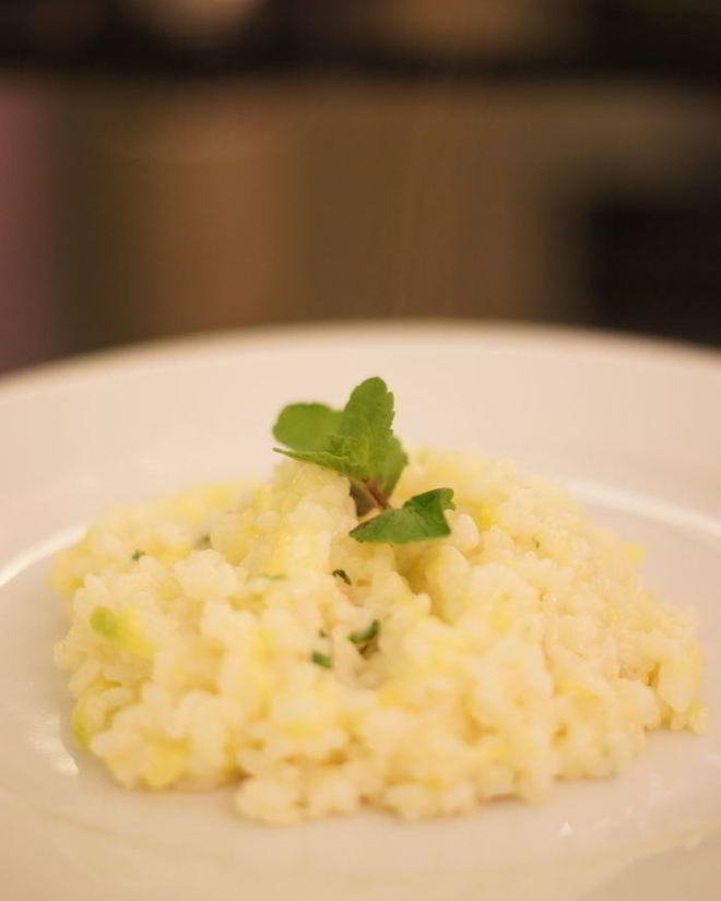 Рецепт ризотто с фенхелем, цукини и мятой