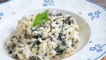 Рецепт Ризотто с крапивой и козьим сыром