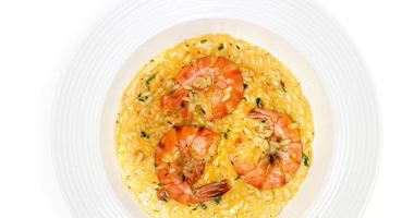 Рецепт Ризотто с креветками и тобанджаном