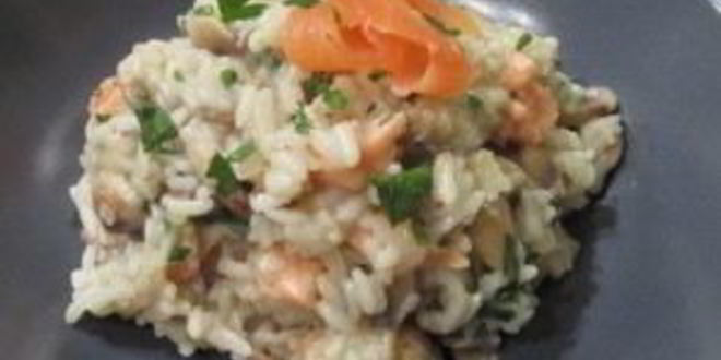 Рецепт ризотто с лососем