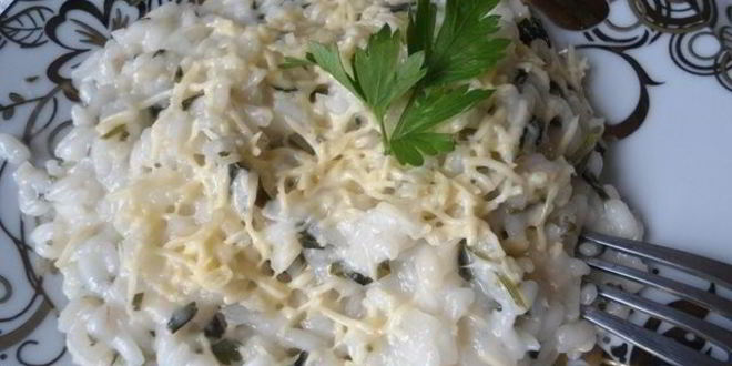 Рецепт ризотто с петрушкой и фетой