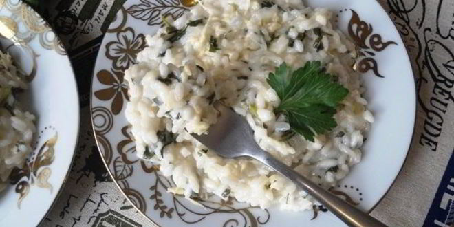 Рецепт ризотто с петрушкой и фетой