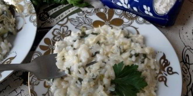 Рецепт ризотто с петрушкой и фетой
