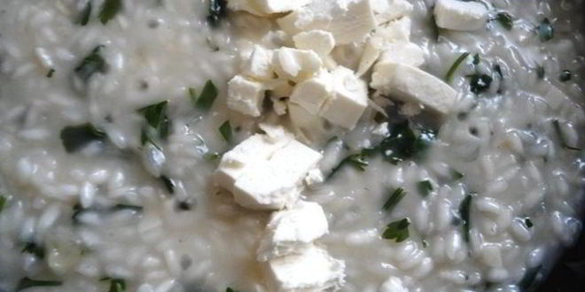 Рецепт ризотто с петрушкой и фетой