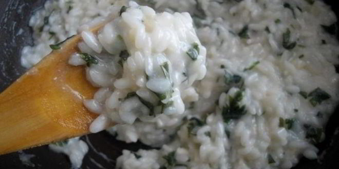Рецепт ризотто с петрушкой и фетой