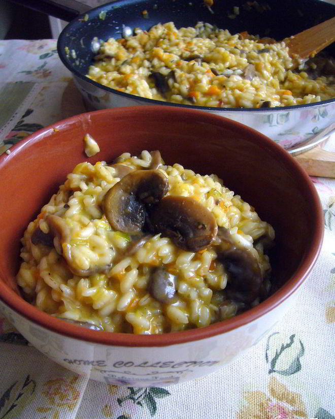 Рецепт ризотто с шампиньонами и овощами