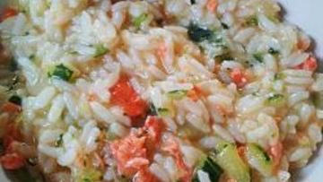 Рецепт Ризотто с цуккини и лососем