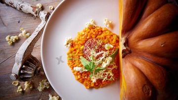 Рецепт Тыквенного ризотто с котлетами из морепродуктов