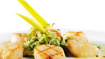 Рецепт Гребешков с тушеными овощами